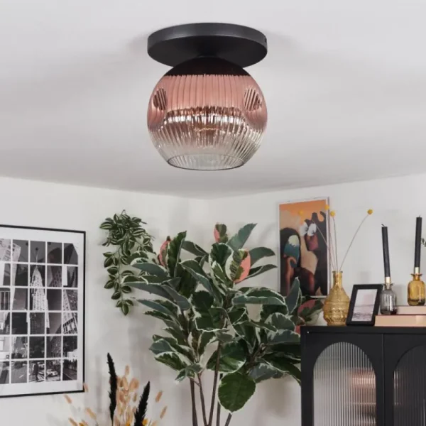 hofstein Ripoll Plafonnier, Boule lumineuse Clair, Cuivré, 1 lumière* Lampes Modernes