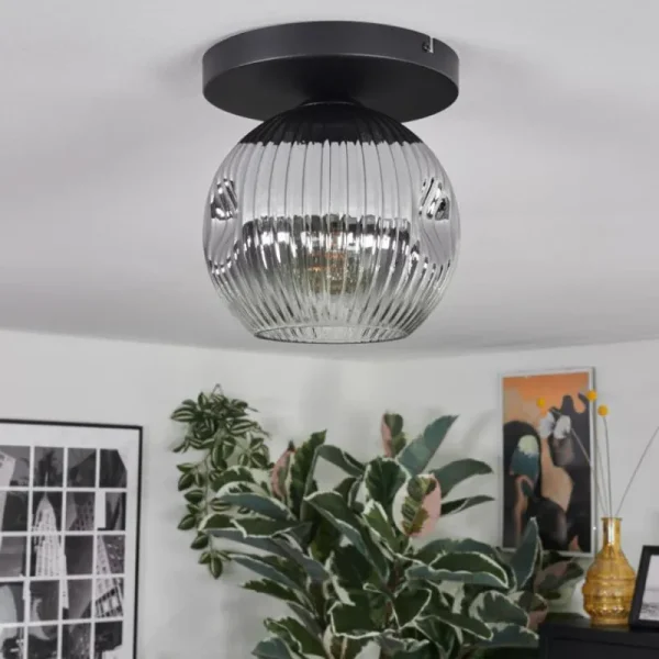 hofstein Ripoll Plafonnier, Boule lumineuse Clair, Fumé, 1 lumière* Lampes Modernes