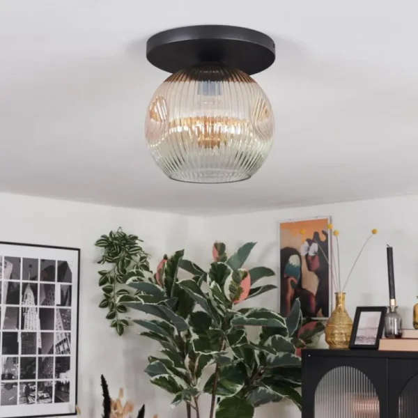 hofstein Ripoll Plafonnier, Boule lumineuse Ambre, Clair, 1 lumière* Lampes Modernes