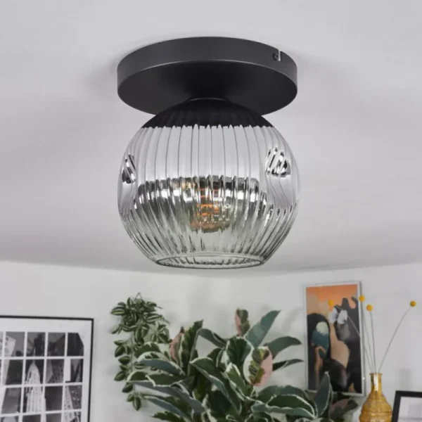 hofstein Ripoll Plafonnier, Boule lumineuse Chrome, Clair, Fumé, 1 lumière* Lampes Modernes