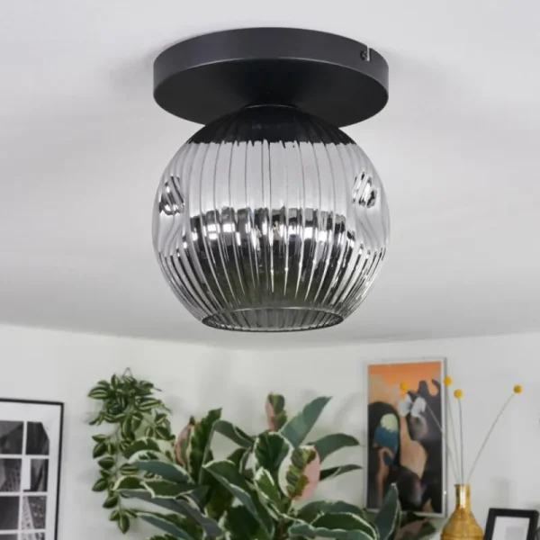hofstein Ripoll Plafonnier, Boule lumineuse Fumé, 1 lumière* Lampes Modernes