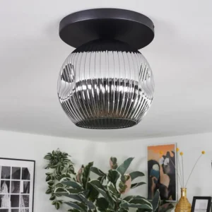 hofstein Ripoll Plafonnier, Boule lumineuse Chrome, Fumé, 1 lumière* Lampes Modernes