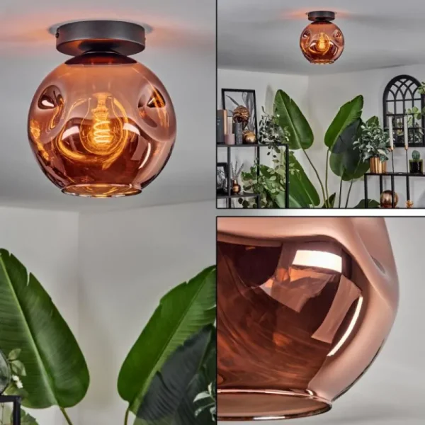 hofstein Ripoll Plafonnier Cuivré, 1 lumière* Lampes En Verre