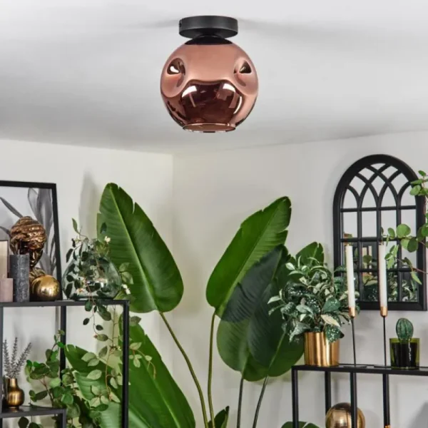 hofstein Ripoll Plafonnier Cuivré, 1 lumière* Lampes En Verre