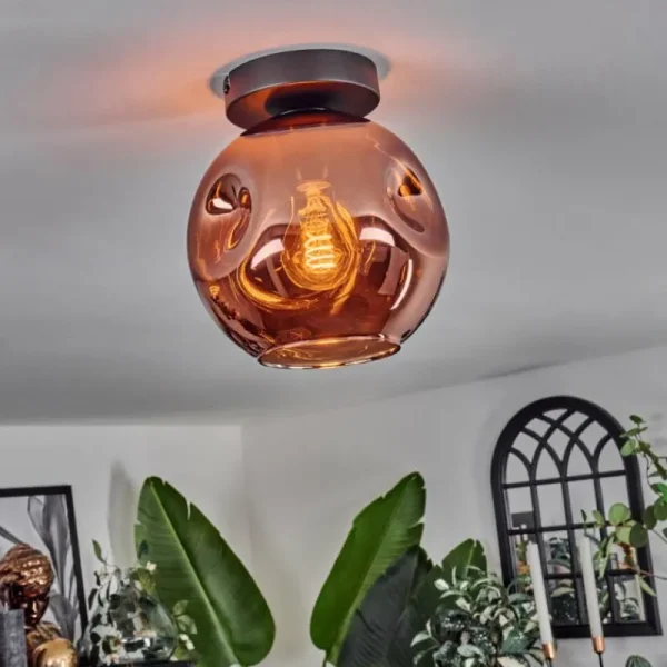 hofstein Ripoll Plafonnier Cuivré, 1 lumière* Lampes En Verre