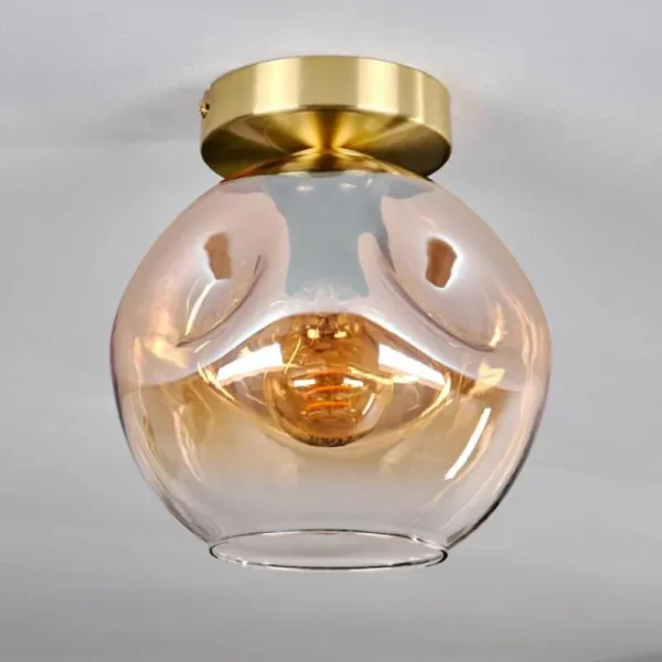 hofstein Ripoll Plafonnier Or, Noir, 1 lumière* Lampes En Verre