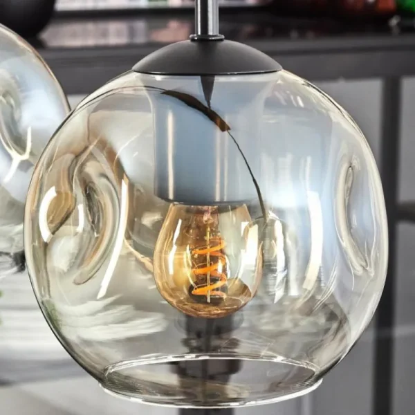 hofstein Ripoll Suspension Ambre, Clair, 4 lumières* Lampes En Verre