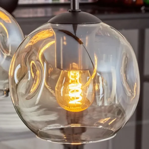 hofstein Ripoll Suspension Ambre, Clair, 4 lumières* Lampes En Verre