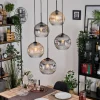 hofstein Ripoll Suspension, Boule lumineuse, Suspension grappe Ambre, Clair, Fumé, 5 lumières* Lampes Modernes