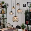hofstein Ripoll Suspension, Boule lumineuse, Suspension grappe Ambre, Clair, Fumé, 5 lumières* Lampes Modernes