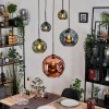 hofstein Ripoll Suspension, Boule lumineuse, Suspension grappe Bleu, Vert, Cuivré, 5 lumières* Lampes En Verre