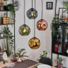 hofstein Ripoll Suspension, Boule lumineuse, Suspension grappe Bleu, Or, Vert, Cuivré, 4 lumières* Lampes En Verre