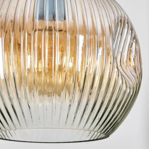 hofstein Ripoll Suspension, Boule lumineuse, Suspension grappe Ambre, Clair, Fumé, 3 lumières* Lampes Modernes