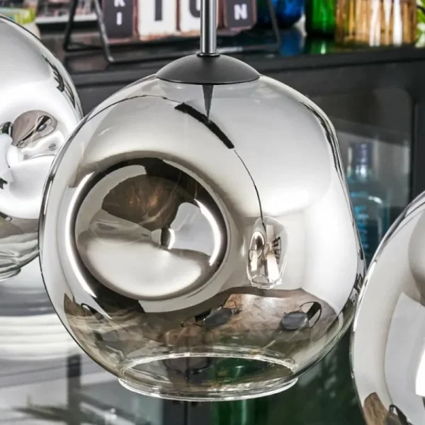 hofstein Ripoll Suspension, Boule lumineuse, Suspension Chrome, Clair, Fumé, 3 lumières* Lampes Modernes