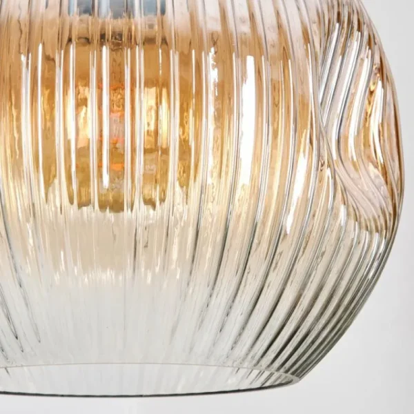 hofstein Ripoll Suspension, Boule lumineuse, Suspension grappe Ambre, Clair, Fumé, 5 lumières* Lampes Modernes