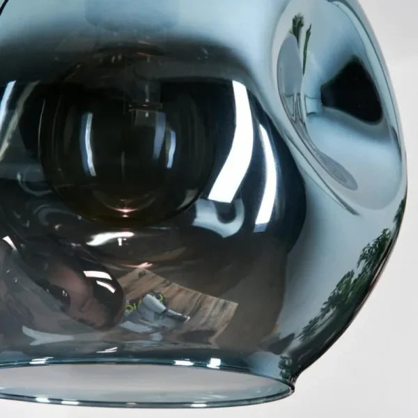 hofstein Ripoll Suspension, Boule lumineuse, Suspension grappe Bleu, Or, Vert, Cuivré, 4 lumières* Lampes En Verre
