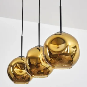 hofstein Ripoll Suspension, Boule lumineuse, Suspension Or, 3 lumières* Lampes En Verre