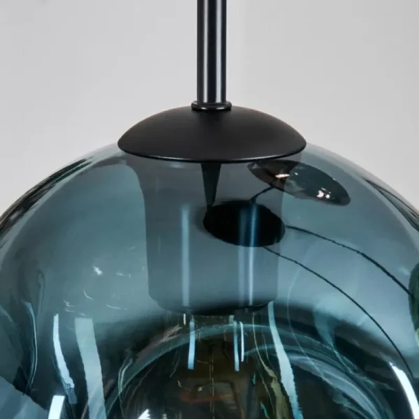 hofstein Ripoll Suspension, Boule lumineuse, Suspension grappe Bleu, Or, Vert, Cuivré, 4 lumières* Lampes En Verre