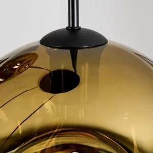 hofstein Ripoll Suspension, Boule lumineuse, Suspension grappe Bleu, Or, Vert, Cuivré, 4 lumières* Lampes En Verre