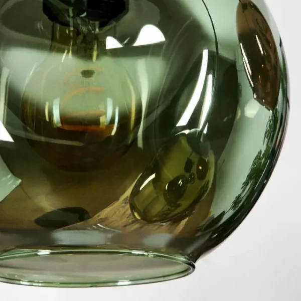 hofstein Ripoll Suspension, Boule lumineuse, Suspension grappe Bleu, Or, Vert, Cuivré, 4 lumières* Lampes En Verre