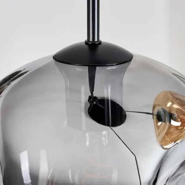 hofstein Ripoll Suspension, Boule lumineuse, Suspension grappe Ambre, Fumé, 3 lumières* Lampes Modernes