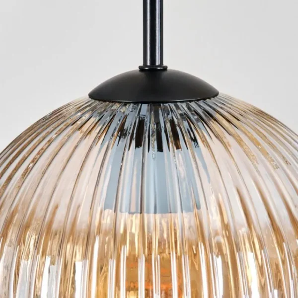 hofstein Ripoll Suspension, Boule lumineuse, Suspension grappe Ambre, Clair, Fumé, 5 lumières* Lampes Modernes