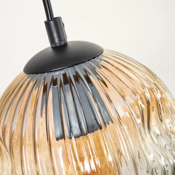 hofstein Ripoll Suspension, Boule lumineuse, Suspension Écru, Noir, 3 lumières* Lampes Modernes
