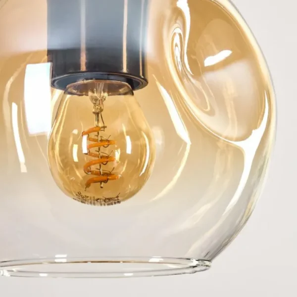 hofstein Ripoll Suspension, Boule lumineuse, Suspension Écru, Noir, 3 lumières* Lampes Modernes