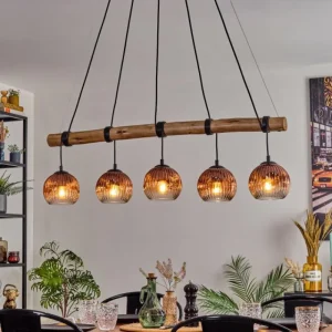 hofstein Ripoll Suspension, Boule lumineuse, Suspension Écru, Noir, 5 lumières* Lampes Modernes