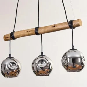 hofstein Ripoll Suspension, Boule lumineuse, Suspension Écru, Noir, 3 lumières* Lampes Modernes