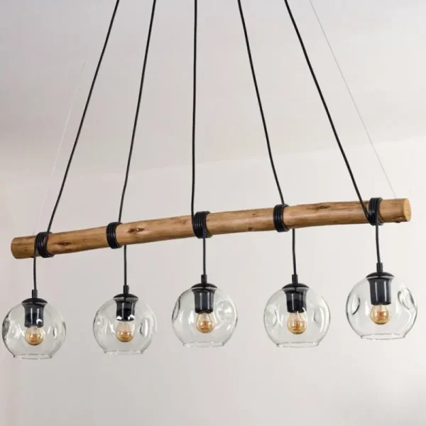 hofstein Ripoll Suspension, Boule lumineuse, Suspension Écru, Noir, 5 lumières* Lampes Modernes