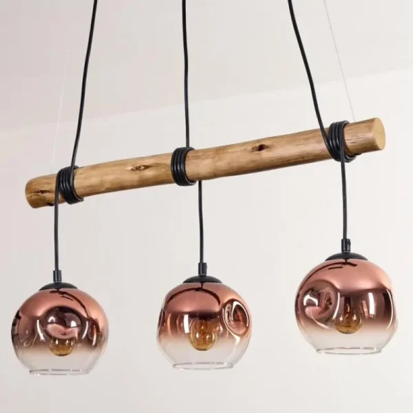 hofstein Ripoll Suspension, Boule lumineuse, Suspension Écru, Noir, 3 lumières* Lampes Modernes