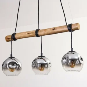 hofstein Ripoll Suspension, Boule lumineuse, Suspension Écru, Noir, 3 lumières* Lampes Modernes