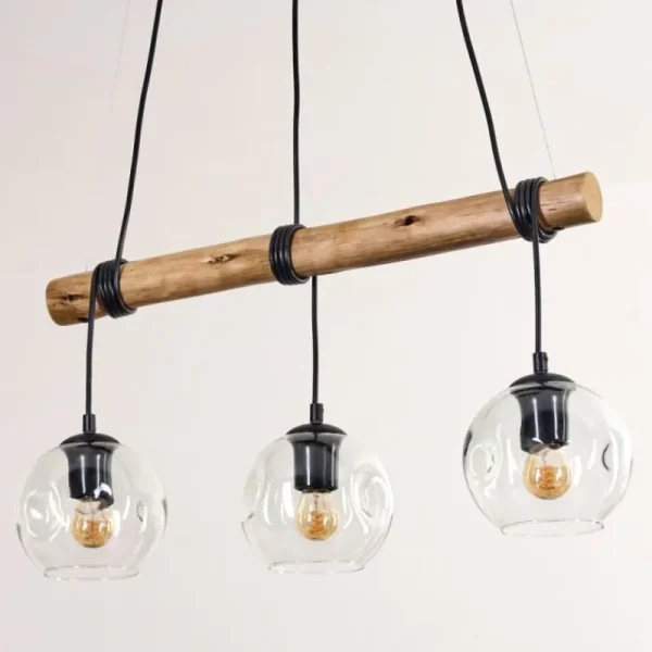 hofstein Ripoll Suspension, Boule lumineuse, Suspension Écru, Noir, 3 lumières* Lampes Modernes