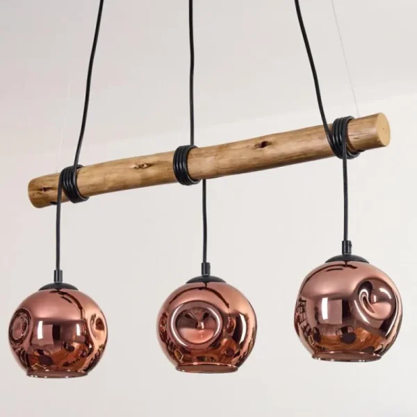 hofstein Ripoll Suspension, Boule lumineuse, Suspension Écru, Noir, 3 lumières* Lampes Modernes