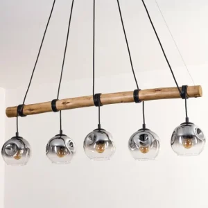 hofstein Ripoll Suspension, Boule lumineuse, Suspension Clair, Fumé, 5 lumières* Lampes Modernes