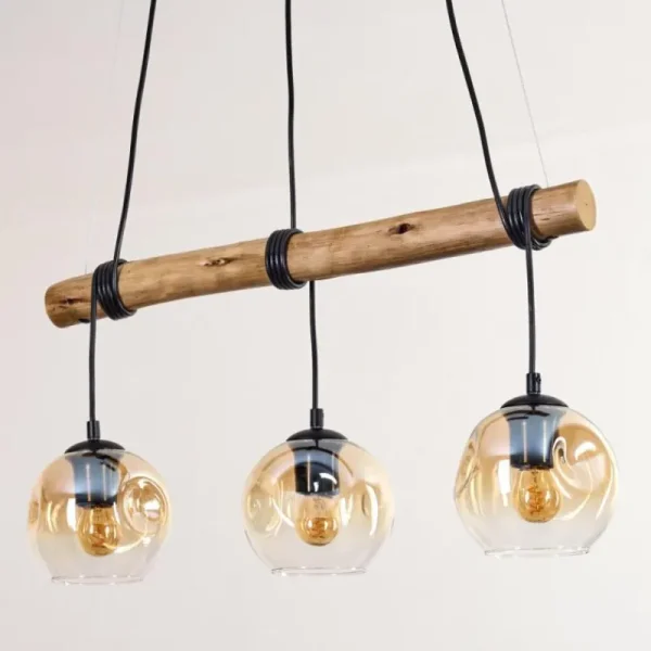 hofstein Ripoll Suspension, Boule lumineuse, Suspension Écru, Noir, 3 lumières* Lampes Modernes