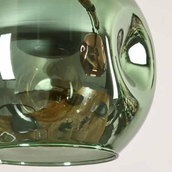 hofstein Ripoll Suspension, Boule lumineuse, Suspension Bleu, Vert, Cuivré, 5 lumières* Lampes Modernes