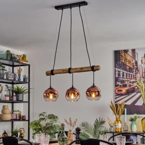 hofstein Ripoll Suspension, Boule lumineuse, Suspension Écru, Noir, 3 lumières* Lampes Modernes