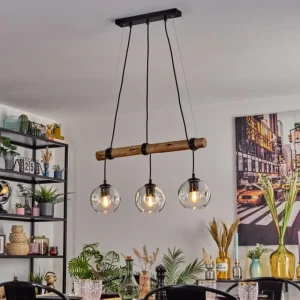hofstein Ripoll Suspension, Boule lumineuse, Suspension Écru, Noir, 3 lumières* Lampes Modernes