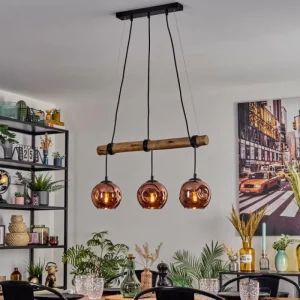 hofstein Ripoll Suspension, Boule lumineuse, Suspension Écru, Noir, 3 lumières* Lampes Modernes