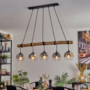 hofstein Ripoll Suspension, Boule lumineuse, Suspension Clair, Fumé, 5 lumières* Lampes Modernes