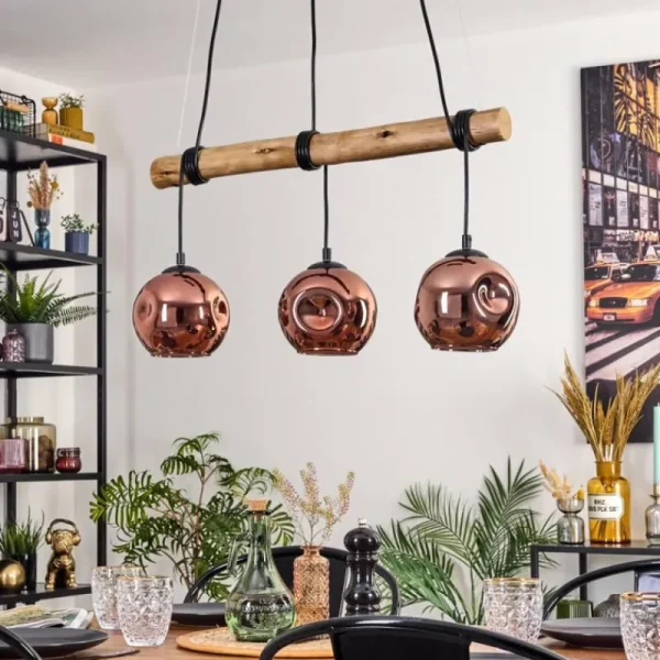 hofstein Ripoll Suspension, Boule lumineuse, Suspension Écru, Noir, 3 lumières* Lampes Modernes