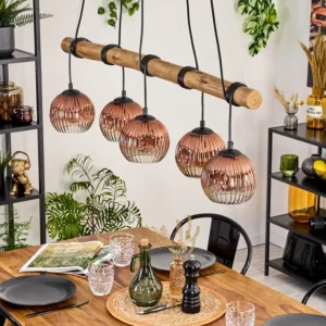 hofstein Ripoll Suspension, Boule lumineuse, Suspension Écru, Noir, 5 lumières* Lampes Modernes
