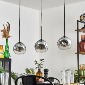 hofstein Ripoll Suspension Chrome, Clair, 3 lumières* Lampes En Verre