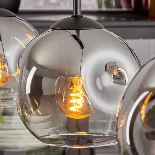 hofstein Ripoll Suspension Chrome, Clair, 3 lumières* Lampes En Verre