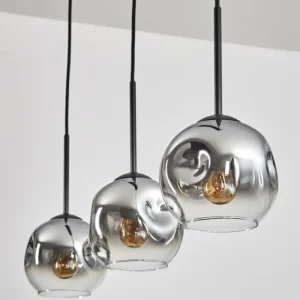 hofstein Ripoll Suspension Chrome, Clair, 3 lumières* Lampes En Verre