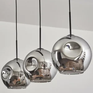 hofstein Ripoll Suspension Chrome, 3 lumières* Lampes En Verre