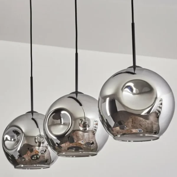 hofstein Ripoll Suspension Chrome, 3 lumières* Lampes En Verre