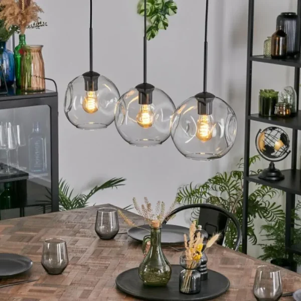 hofstein Ripoll Suspension Clair, 3 lumières* Lampes En Verre